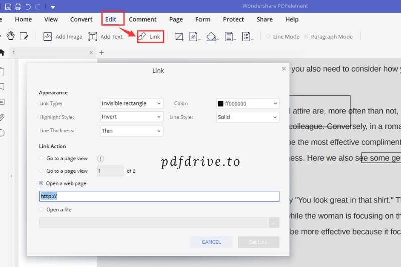 Adding Hyperlinks to PDF using Wondershare PDFelement