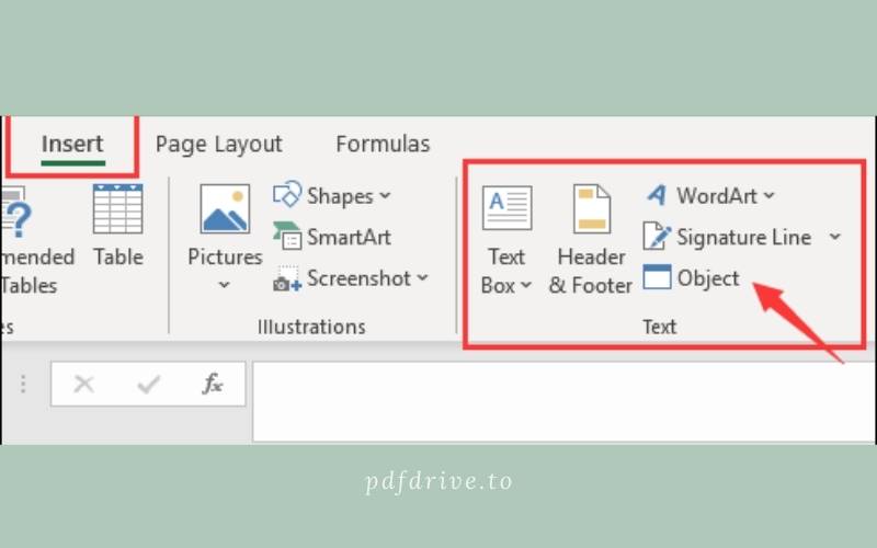 How to Insert PDF into Excel as Object