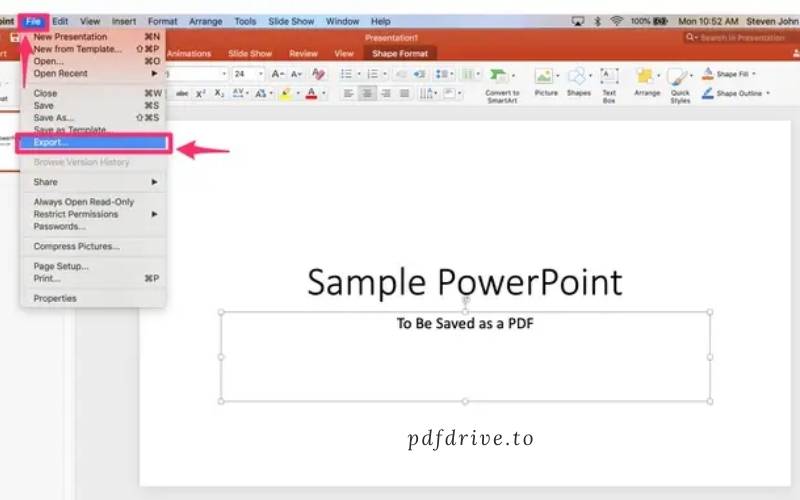 How to Save a PowerPoint as a PDF on Mac