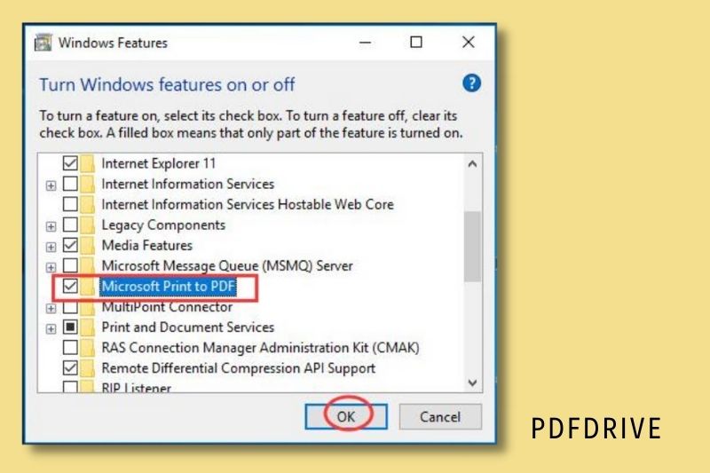 Select Microsoft Print to PDF