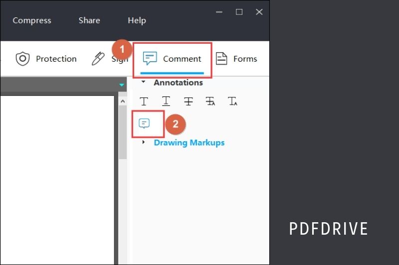 Step 2. Choose the Comment option to get all the tools you need to take notes on PDF.