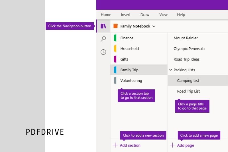 Step 3. Then, OneNote will ask that you insert the file to which notebook and which tab.